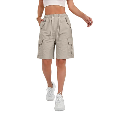 Women Summer Cargo Shorts Solid Casual Pockets Beach Short Pants Harajuku Chic Short Pants All Match Streetwear Bottoms 2025