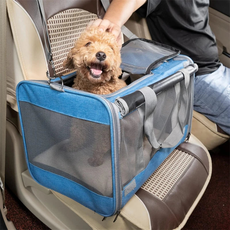 1 PCS Portable Wheeled Pet Carrier For 2 Large Cats Double Compartment Rolling Cat Travel Carrier For Two Pets