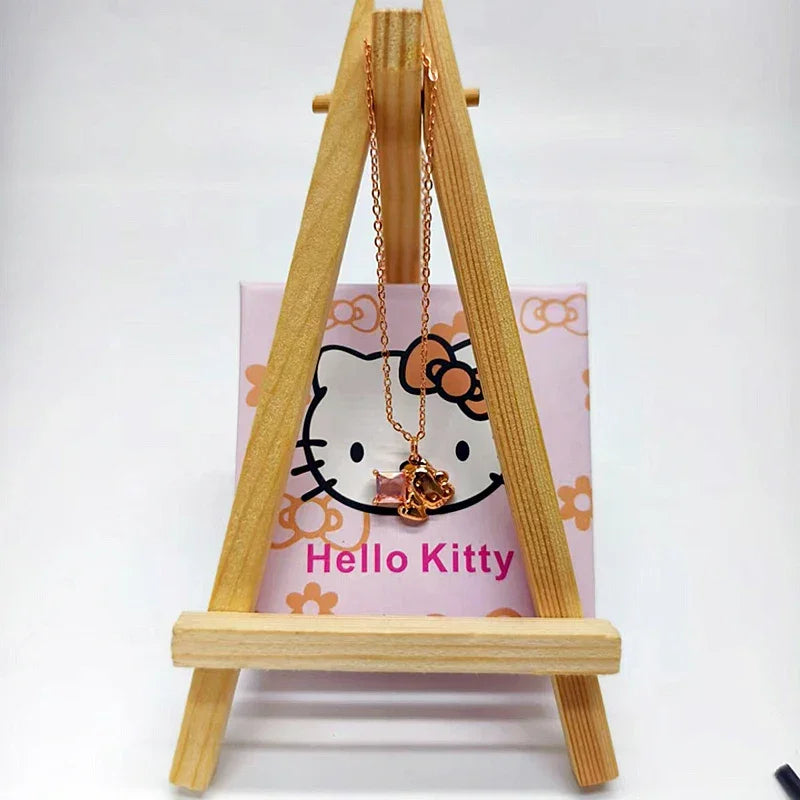 Sanrios Luxury Necklaces Anime Hellokitty Cinnamoroll Clavicle Chain Necklace for Women Jewelry Wedding Party Birthday Girl Gift