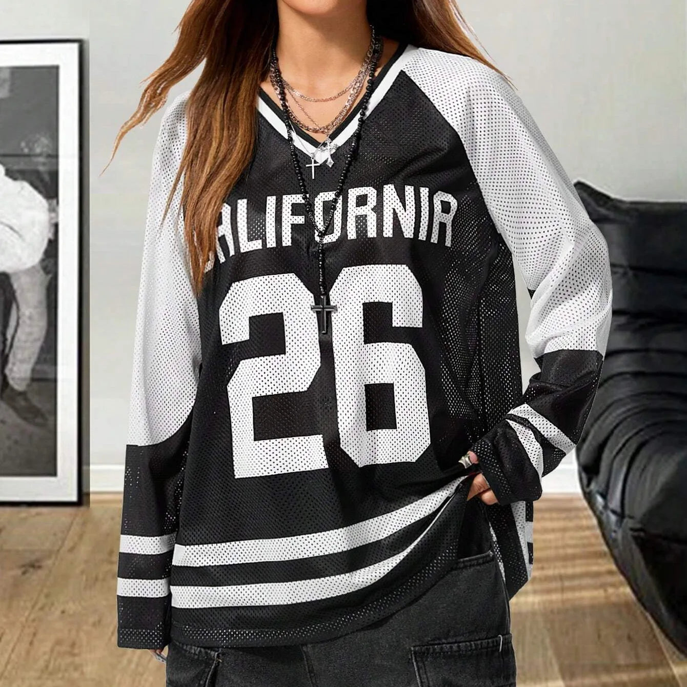 Sporty Activewear Number Printed T Shirt Casual Loose O-Neck Short Sleeve Tees Women 2025 Summer Fashion Streetwear Lady
