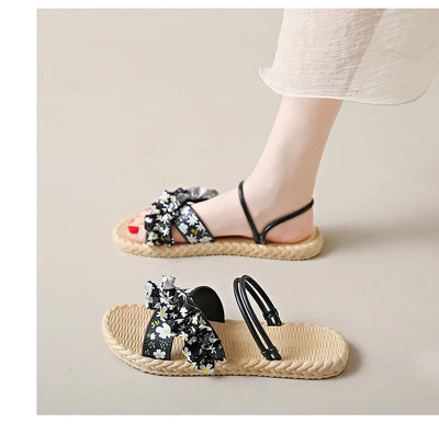 2025 New Floral Flip Flops for Women - Fashion Flat Sandals, Non-Slip Summer Slides for Beach/Outdoor, Trendy Ladies Casual Shoe