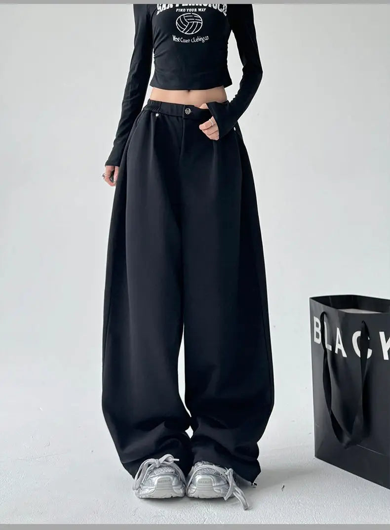 Wide Leg Pants Women's Autumn and Winter New Loose Sports Casual Pants