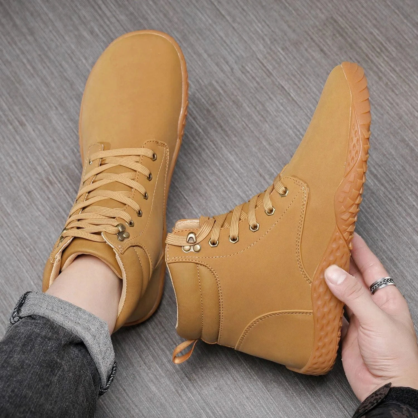 Barefoot Shoes Adult Cross-Trainer Wide Toe Box Men's Wide Minimalist Zero Drop Sole Casual Knitting Walking Sneakers Large Size