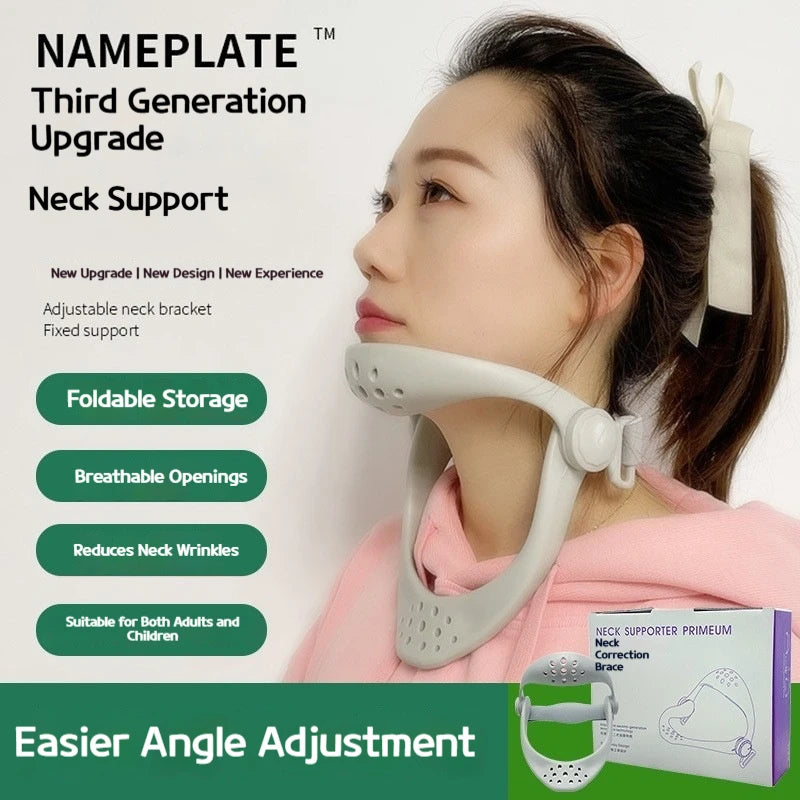 Neck brace, adjustable neck brace, neck traction device, anti sagging home correction fixing strap