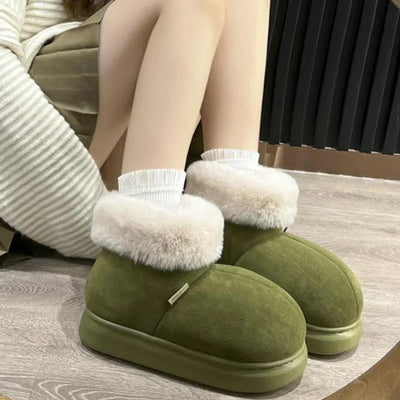 Kidmi Classic Fur Boots For Women Winter Boots Outdoor Fashion Ankle Long Boots For Women Padded Boots New Indoor Warm Fur Shoes