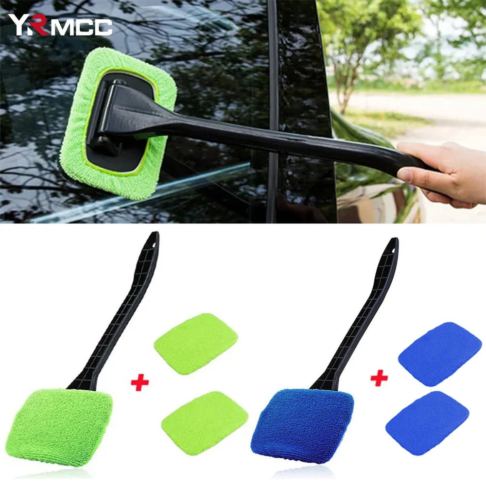 Car Window Cleaning Brush Windshield Wash Tool Inside Interior Long Handle Cleaner Brush Kit Wash Tools for Auto Accessories