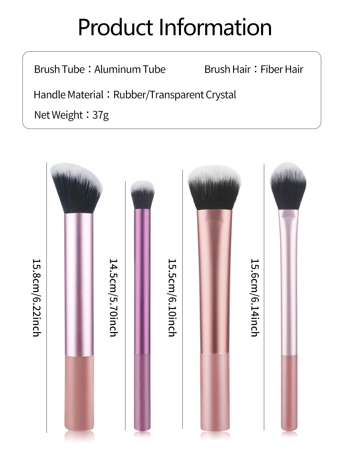 High-quality 2pcs/set Black Glossy Professional Makeup Brush Tool Kit Including Powder, Blush, Contouring, Eyeshadow, Highlighte