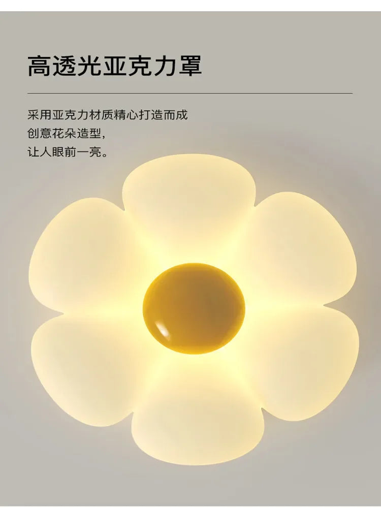 2023 New Living Room Light Romantic Warm Net Popular Cream Wind Flower Master Bedroom Lamp