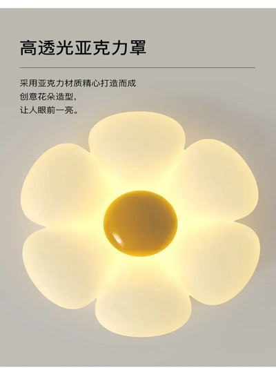 2023 New Living Room Light Romantic Warm Net Popular Cream Wind Flower Master Bedroom Lamp