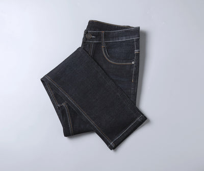 Men's Jeans Straight Leg Loose Elastic Business Casual Daily Versatile Men's Denim Pants 2025 New Outer Wear Men's Jeans Can Be Worn in All Seasons