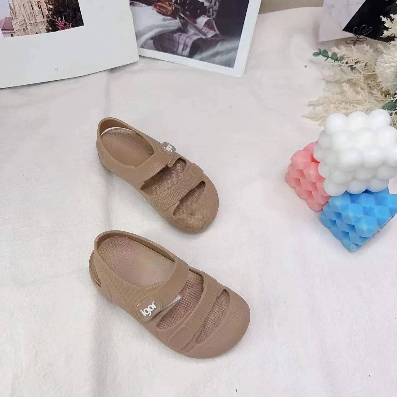 Kid Toddler Flat Breathable Fishermen Roman Shoes Children's Colorful Beach Comfortable Jelly Sandals Boy Girls Sandals SO098