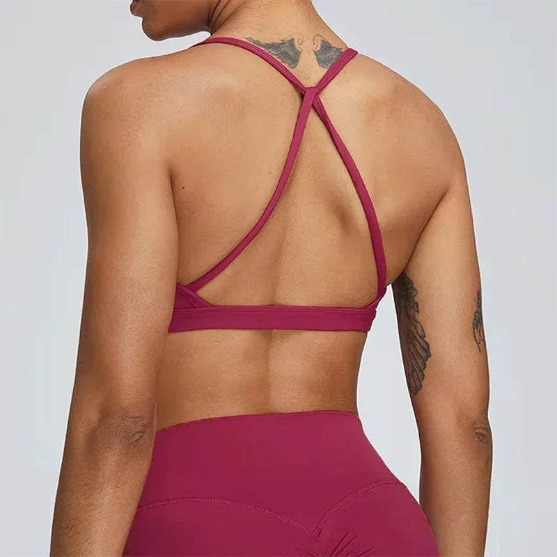 Sexy Scrunch Sports Bra Gym Top Women Running Back Cross Top Women Sportswear Yoga Underwear Fitness Workout Yoga ClothingWomen