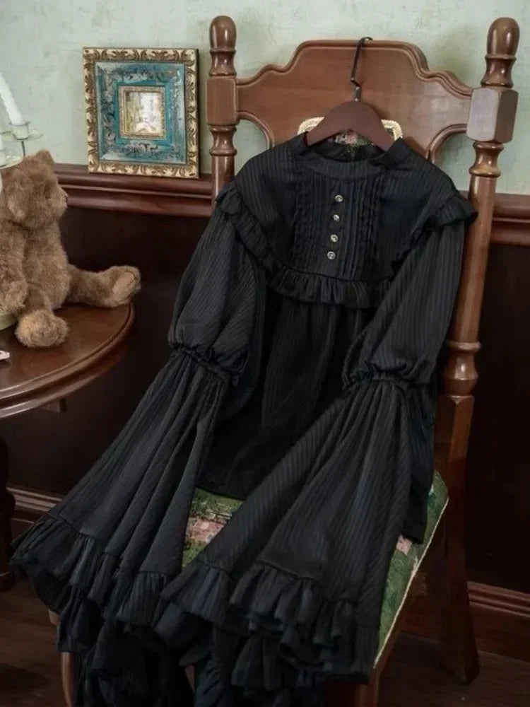 Japanese Y2k Lolita Blouse Women Ruffle Sleeve Harajuku Tops Sweet Gothic Aesthetic Vintage Cosplay Shirts Blusas Mujer De Moda