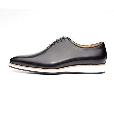 Modern Leather Men's Shoes Office Business Formal Suit Footwear High Quality Oxford Lace Up Handmade Brogue Shoes EVA Outsole