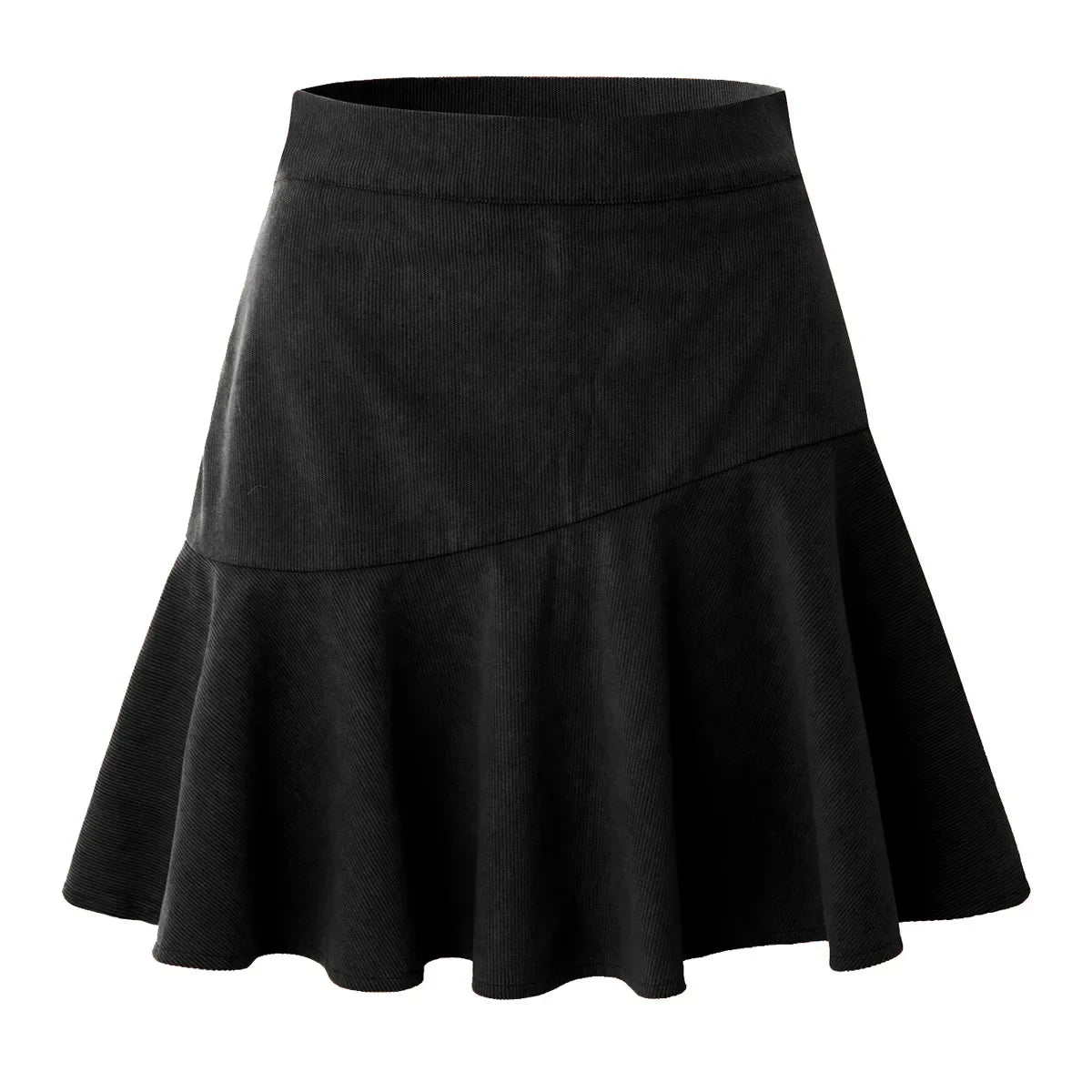 Women Ruffle Pleated Skirts Summer High Elastic Waist Plaid Zipper Skirt LDY-WW6615