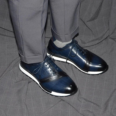 Luxury Brand Design Men's Oxford Shoes Fashion France Style Leather Sneakers Slip-on Casual Business Travel Non-slip Male Shoes