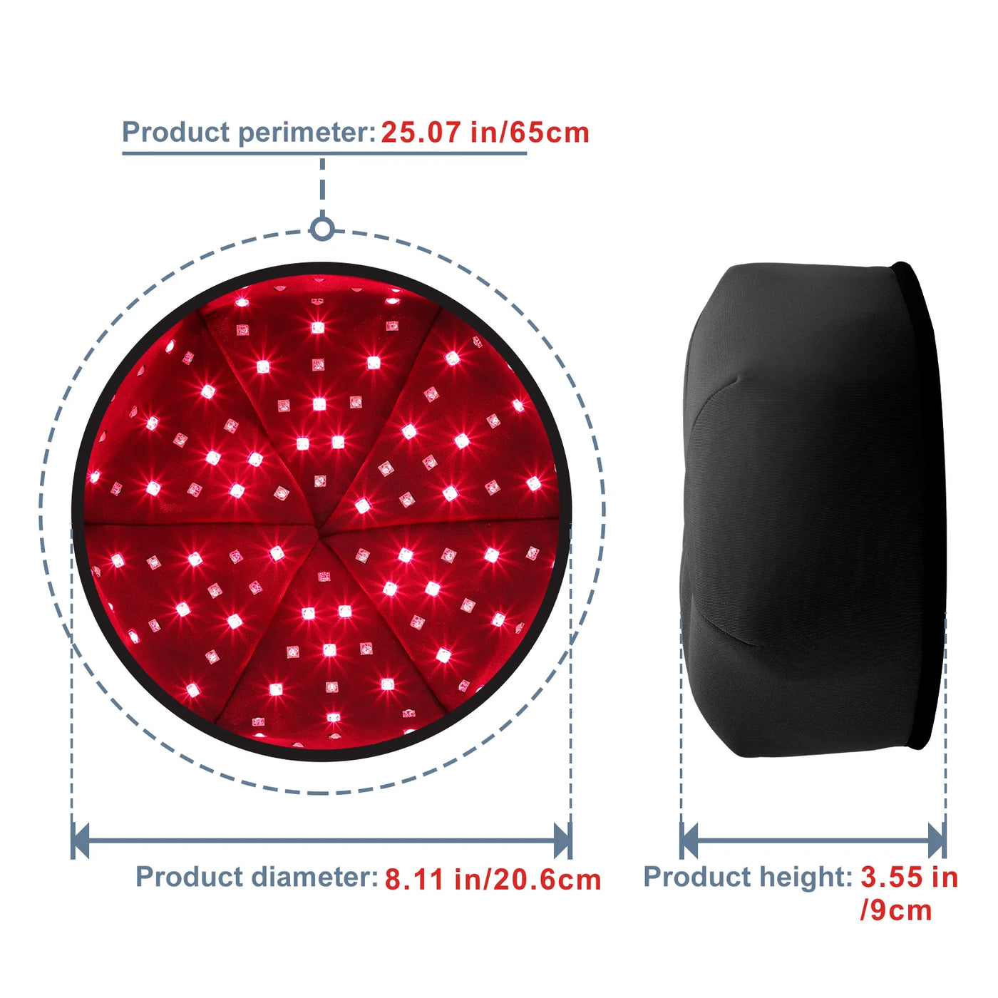 Red Light Therapy Device Hat Near Infrared Treatment LED Helmet for Hair growth Cap Head Relaxation Relief Scalp Prevant Loss