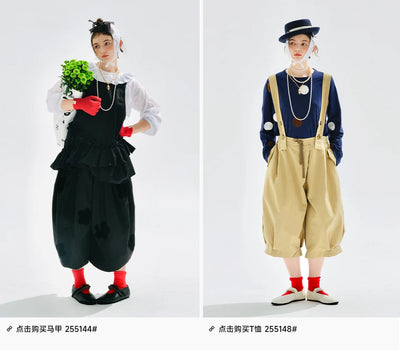 Woven applique wide-leg pants 2025 original early autumn style twill loose casual nine-inch pants for women255184