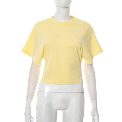 Women's cotton t-shirt summer 2025 baggy crop top French style elegant blouses Sense of design Short sleeve tee casual y25tp031