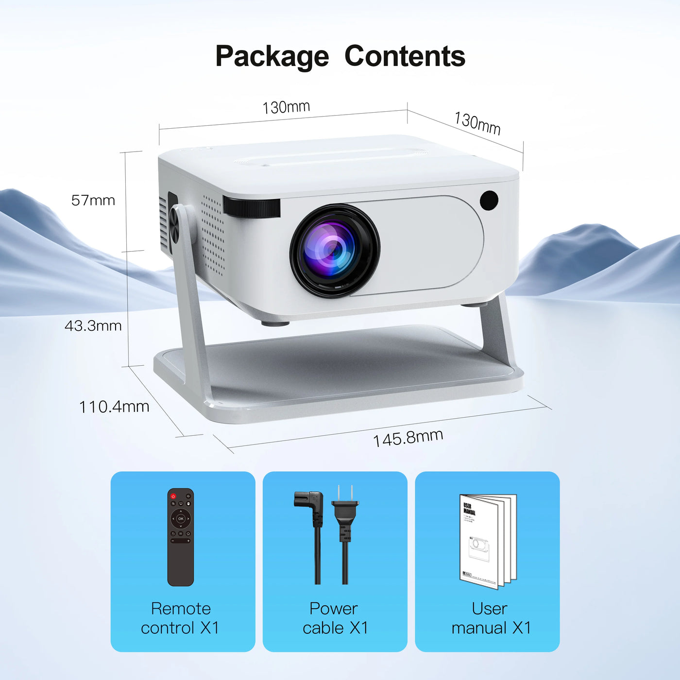 Portable Proyector 4K Android 11 Dual Wifi 5 300ANSI CPU H713M BT5.0 1080P 1280*720P Proyector de cine en casa para exteriores