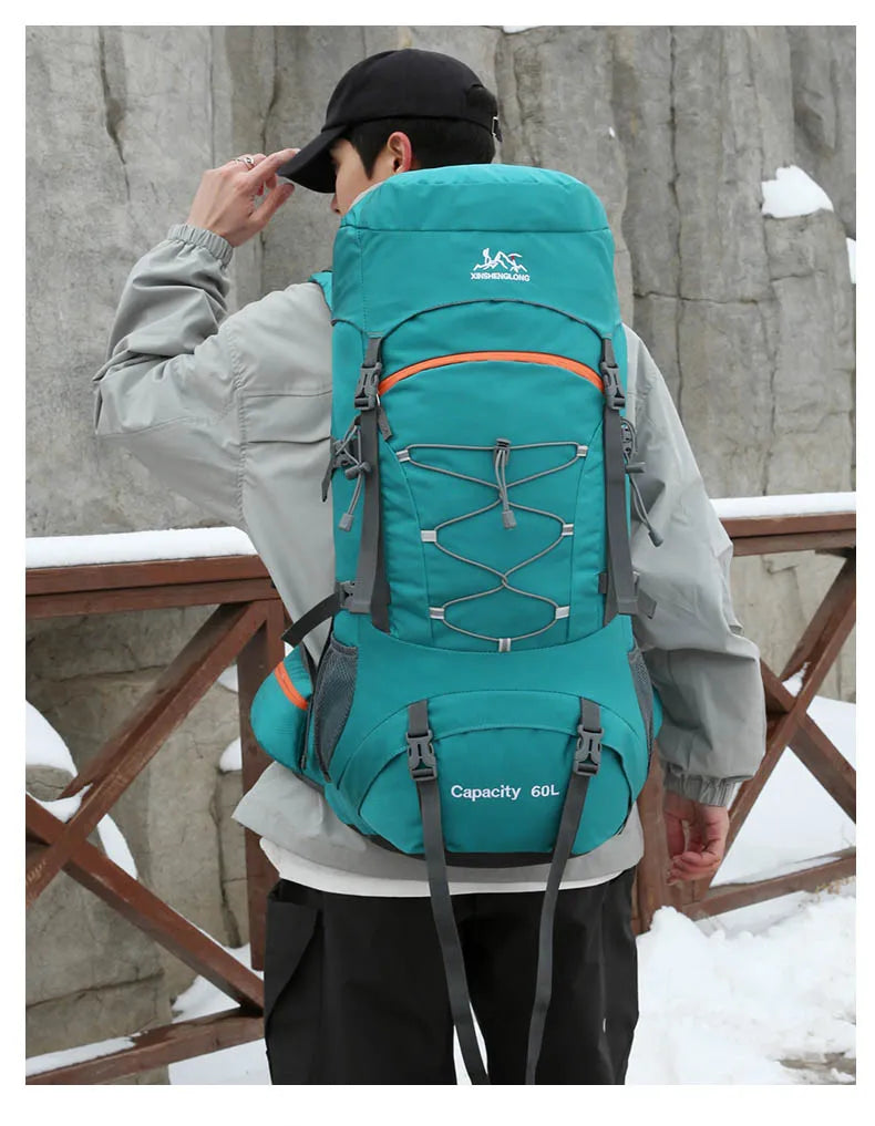 Hiking Backpack Camping Bag Mountain Climbing with Waterproof Rain Cover Daypack for Men Women Outdoor Travel Rucksack Fishing