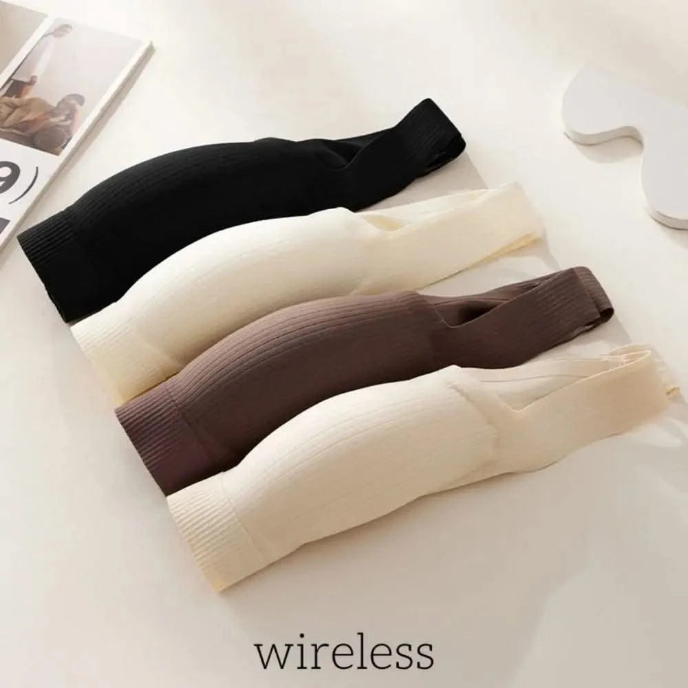 Comfortable Simple Wireless Bras Shockproof Full Cup Push Up Bras Beauty Back Anti-sagging Seamless Underwear Women