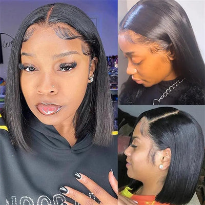 Straight short Bob U Part Human Hair Wigs For Women U Shape Brazilian Human Hair Wig No Leave Out Full Machine Made Wig