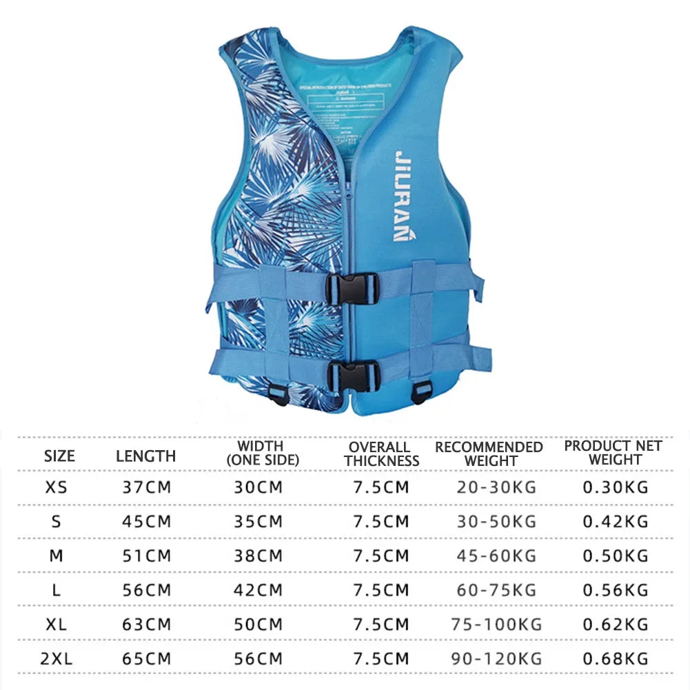 Neoprene Life Jacket Adult Children Life Vest Water Safe Fishing Vest Kayaking Boating Swimming Surfing Drifting Safe Life Vest