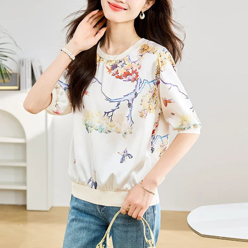 New Spring Summer Casual women T-shirts Fashion printed ladies shirts short Sleeve Tees Tops