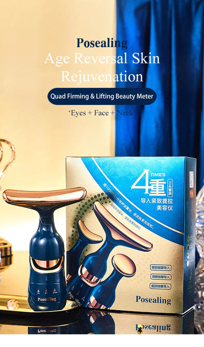 3 In 1 Facial Lifting Device Neck Facial Eye Massage Face Slimmer EMS Beauty Skin Tightening Wrinkle Anti Aging Face Massager