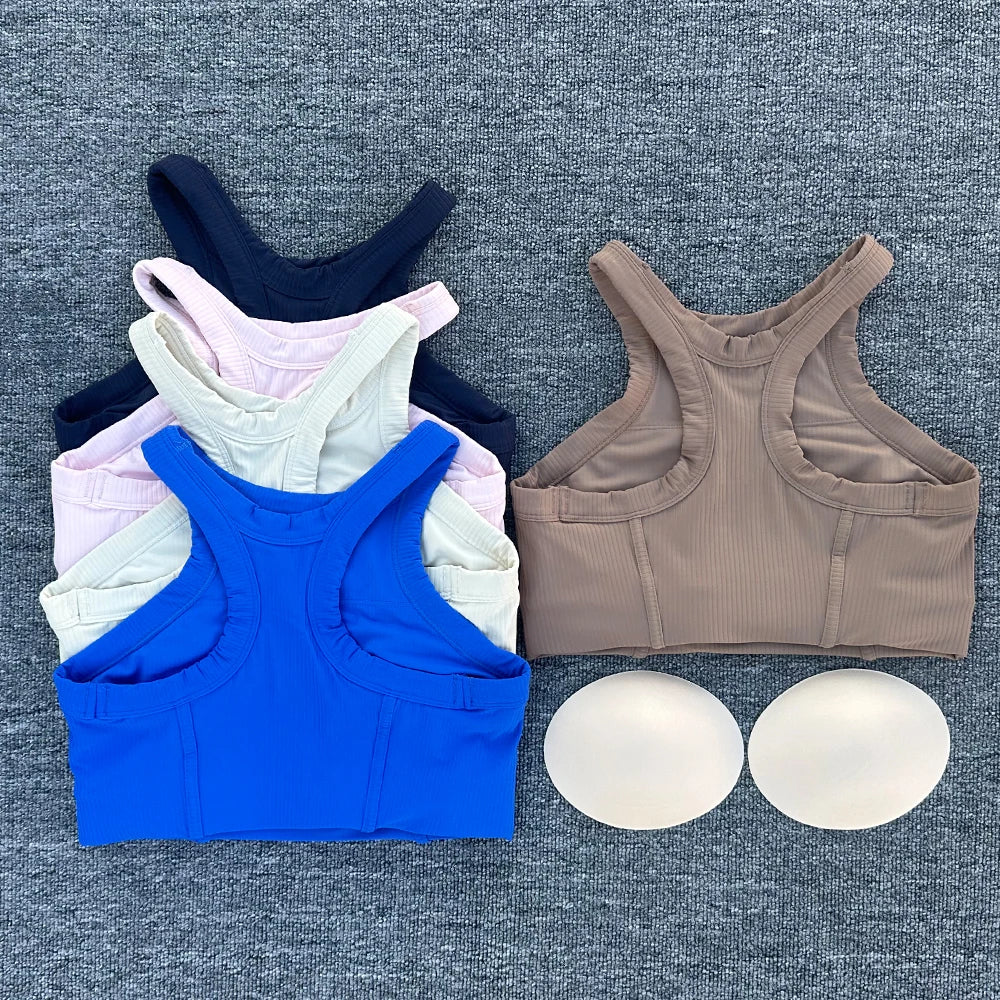 Women Breathable Sports Bra Fitness Top Women Seamless Yoga Bra High Strength Shock-Absorbing Sports Bra Gym Workout Top