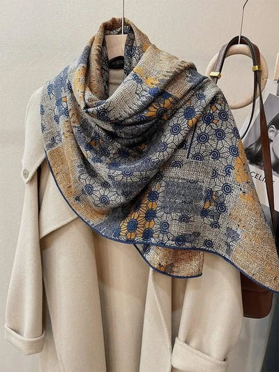 women's autumn and winter silk and wool dual purpose high-end scarves  large