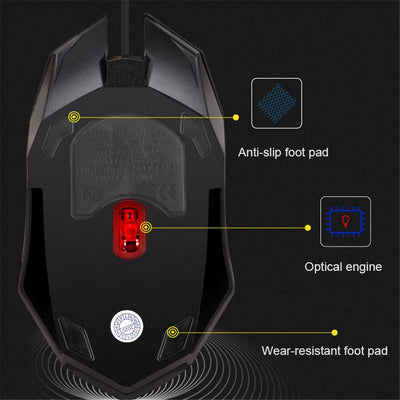 USB Wired Gaming Mouse 5000 DPI 3 Buttons Silent Mause Backlit Professional Gamer Mice Ergonomic Computer Mouse For PC Laptop