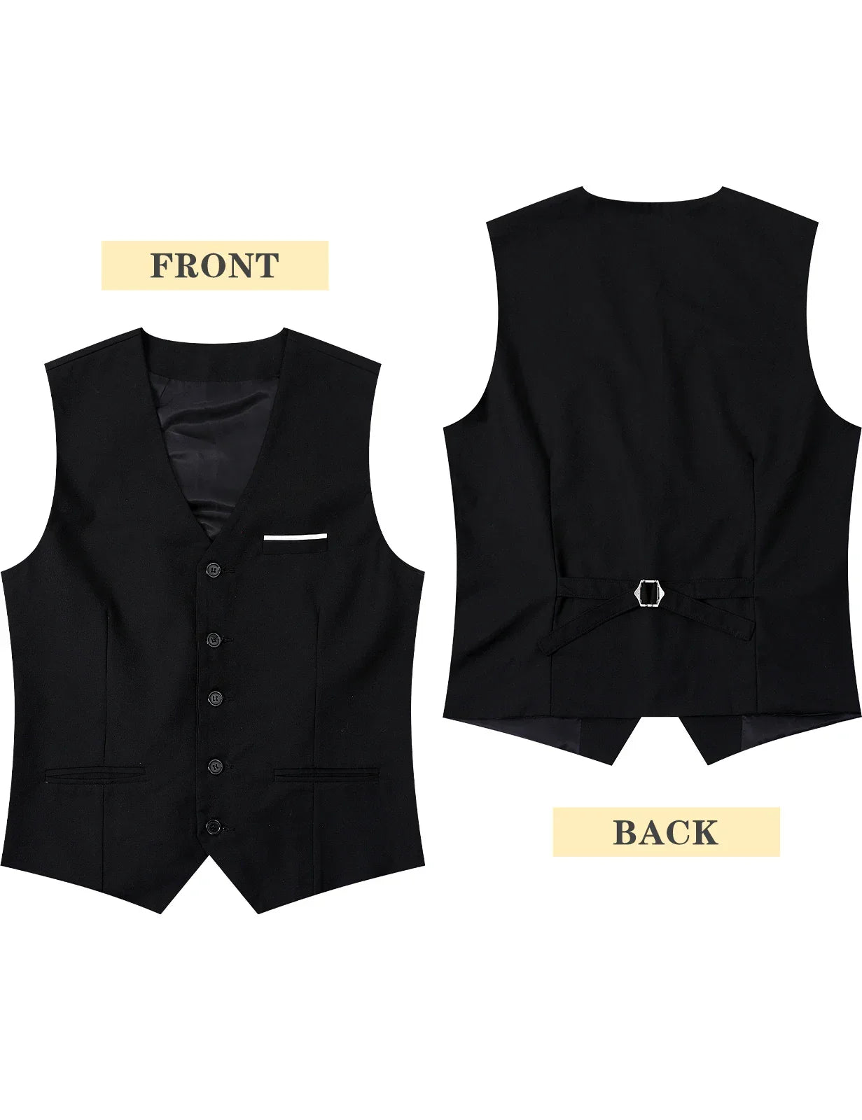 Mens Suit Vest Male Business Formal Wedding Office Birthday Party Outfit Set  Easter Church Jacket Black Waistcoat