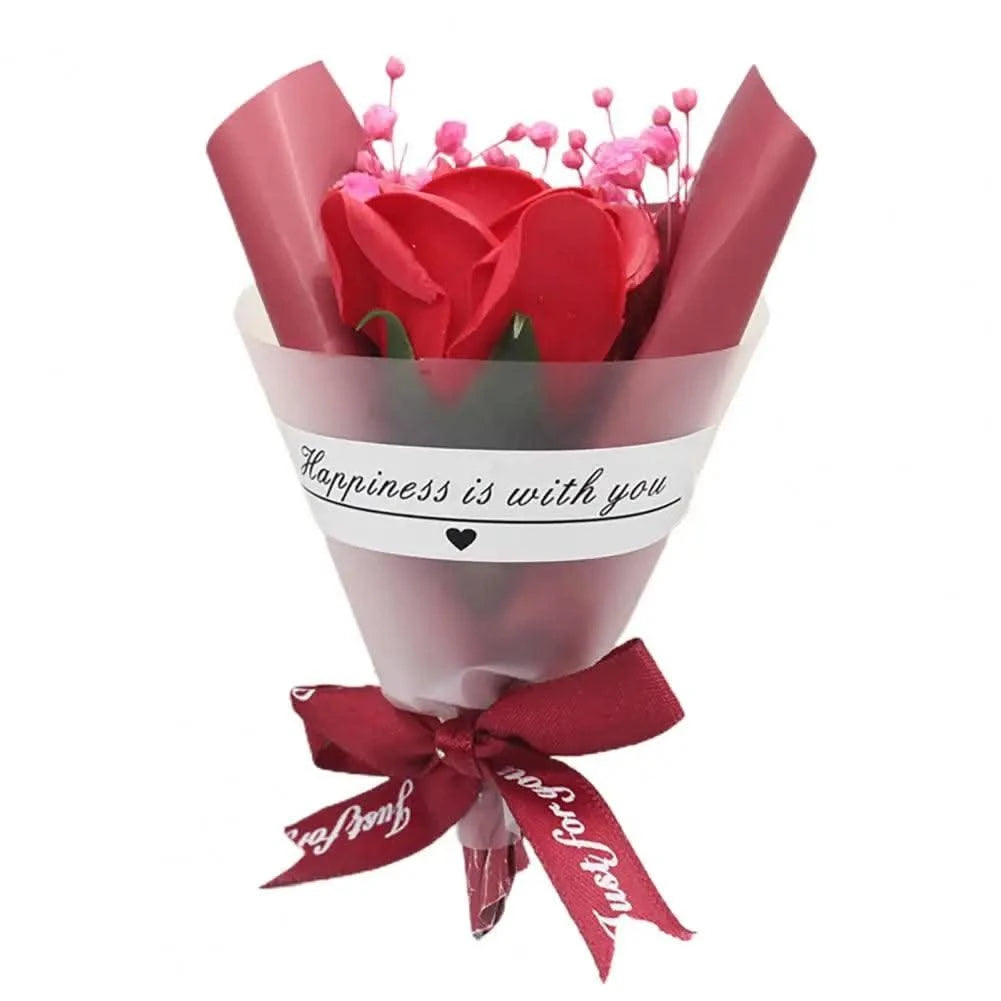 Scented Flowers Soap Ornamental Soap Rose Flower Essential Nice-looking  Durable Valentine's Day Soap Rose Flower