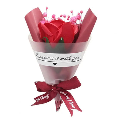 Scented Flowers Soap Ornamental Soap Rose Flower Essential Nice-looking  Durable Valentine's Day Soap Rose Flower