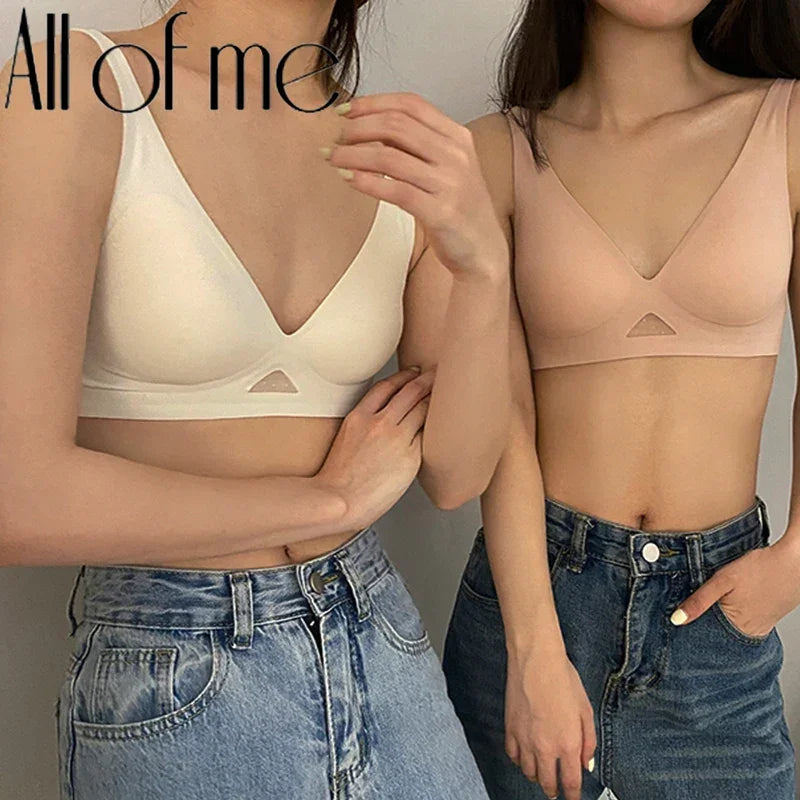 Wire Free Push Up Bralette Sexy Seamless Sleepwear