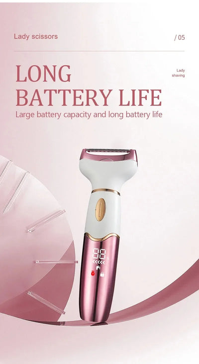 4 in 1 Women's electric epilators Hair trimmers for underarms, bikini, arms, legs, face and beard Portable and painless epilator