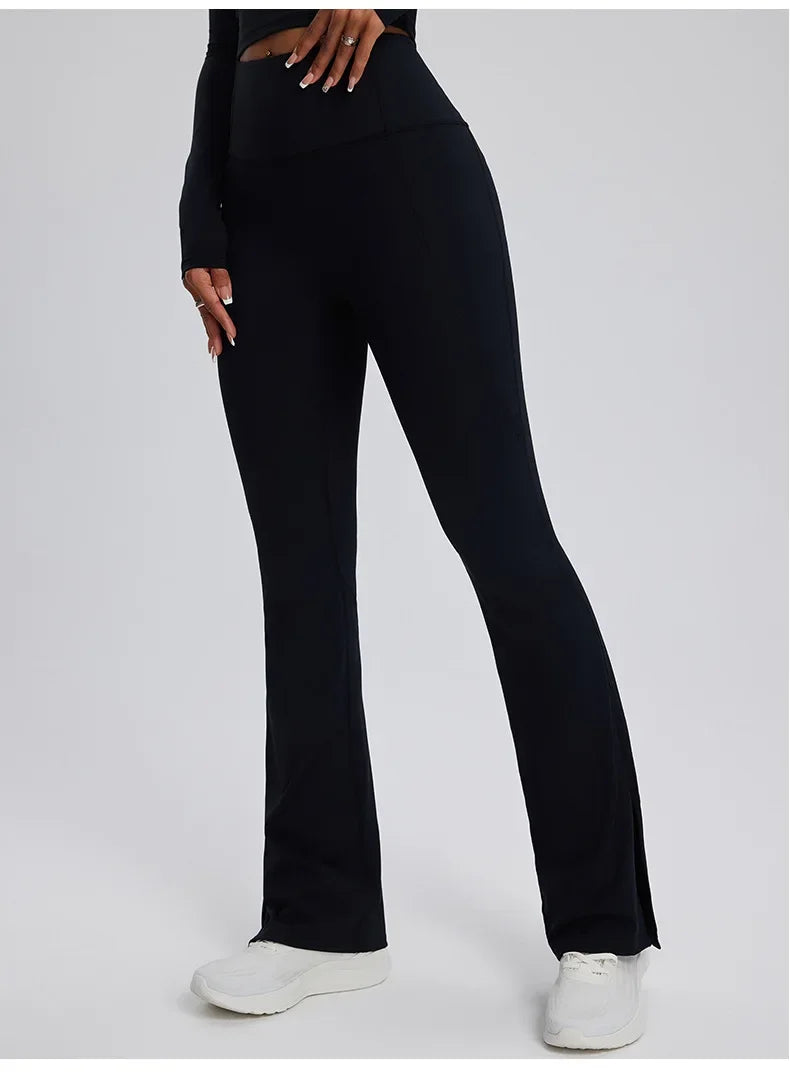 Yoga Leggings Women Bell-bottoms Fitness Leggings Running Cycling Pants Breathable Workout Gym Sports Tights High Waist Leggings