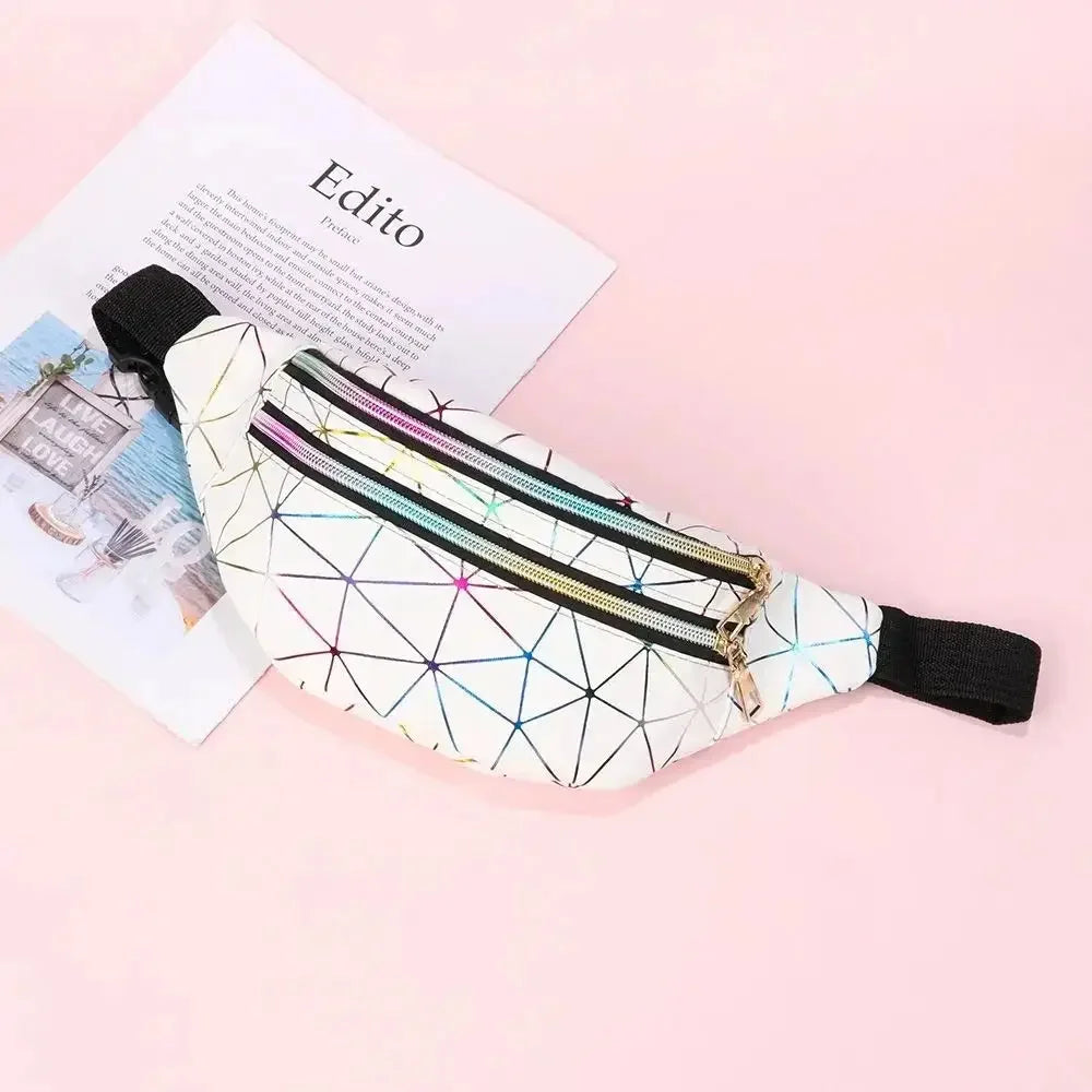 New Fashion Women Waist Packs Fanny Pack Pouch Hip Purse Satchel Laser Belt Bags Geometric Patterns Wallet