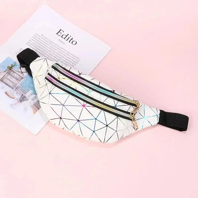 New Fashion Women Waist Packs Fanny Pack Pouch Hip Purse Satchel Laser Belt Bags Geometric Patterns Wallet