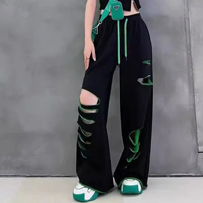 High-waisted wide-leg pants women's summer new thin loose large-size straight casual pants sweatpants women