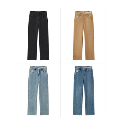 Semir 2025 Women Jeans Autumn New High-waisted Wide-leg Pants All-match Trousers for Women