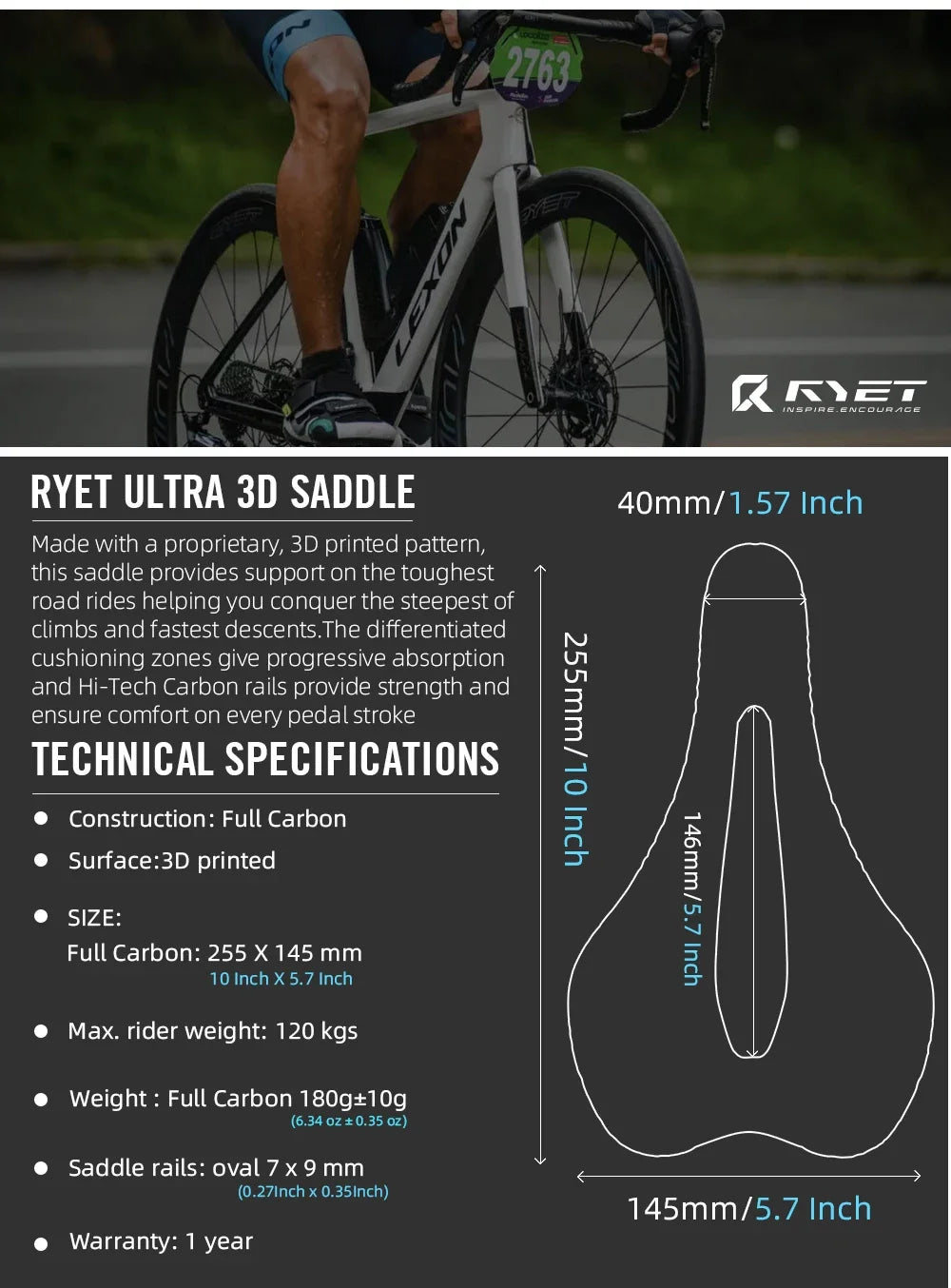 Racing Saddles Bicycle Seat RYET Ultralight 3D Printed Bike Saddle Carbon Saddle Mountain Road MTB Cushion Cycling Seating Parts