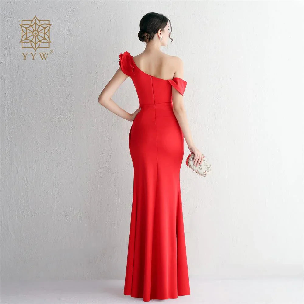 Long Wedding Godmother Dress Evening Woman Party Stain Dresses Burgundy Sexy Mermaid Maxi Ball Gown Luxury Dress Birthday Gown