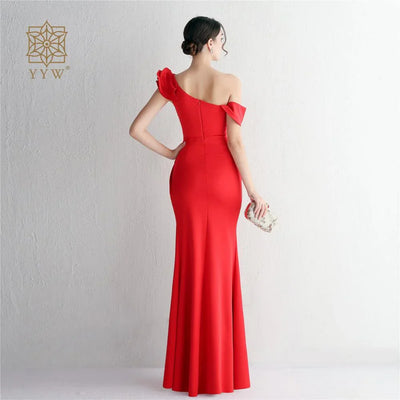 Long Wedding Godmother Dress Evening Woman Party Stain Dresses Burgundy Sexy Mermaid Maxi Ball Gown Luxury Dress Birthday Gown