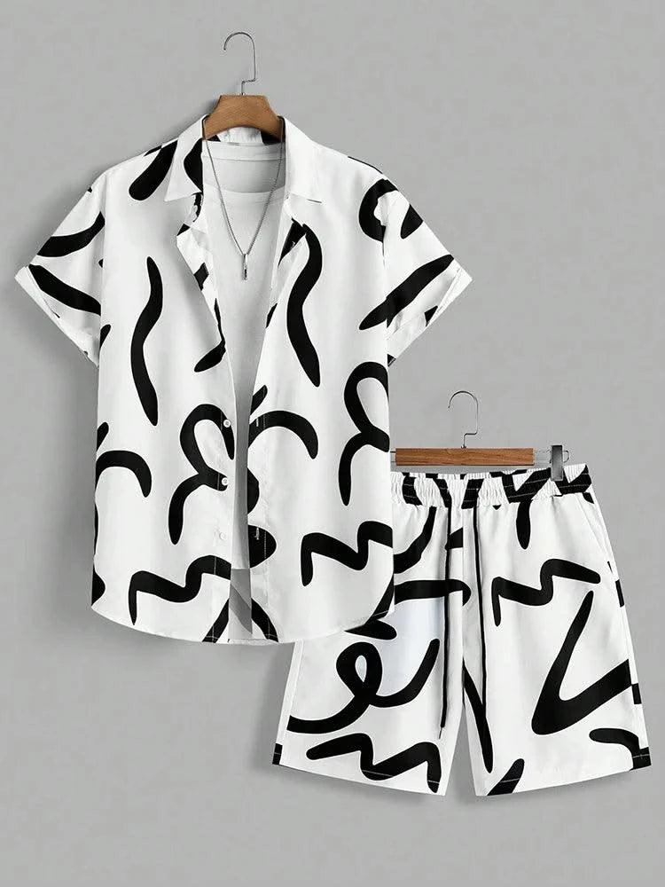 Beach Shorts Two Piece Set Men