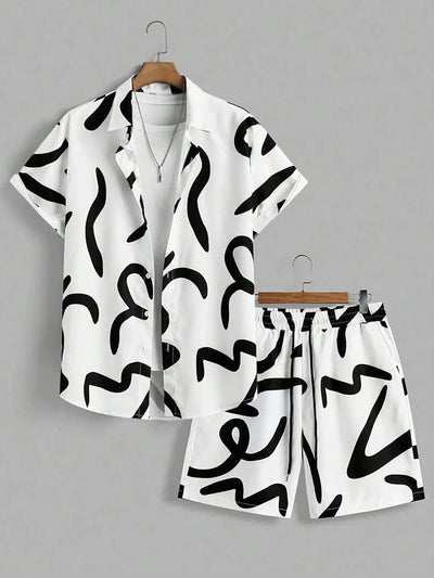 Beach Shorts Two Piece Set Men