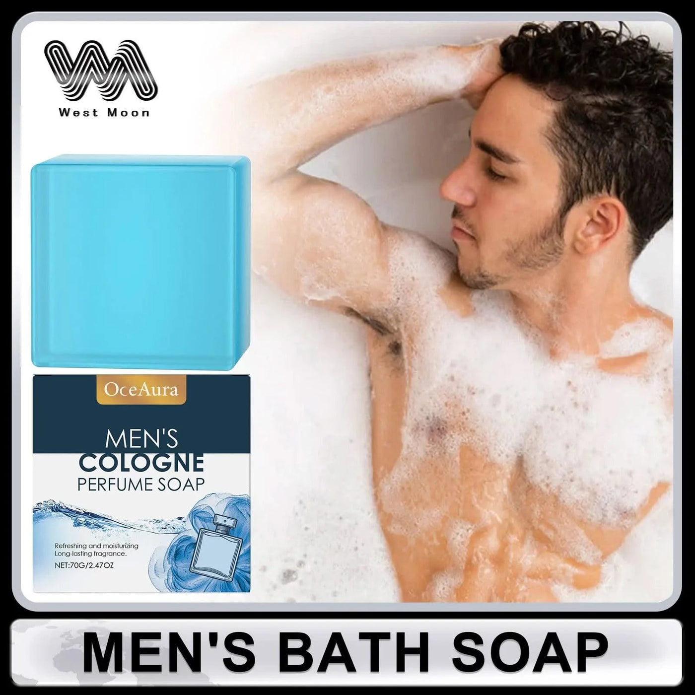 Bath Soap for Men Long Lasting Fragrance Even Skin Tone Oil Control Deep Cleansing Pores Shrinking Eliminate Odor Exfoliate Soap