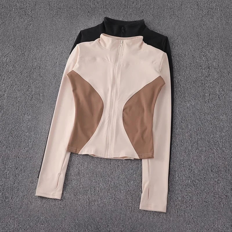 2024 long-sleeved sports sweater gym tops fitness sports jacket new women yoga jackets